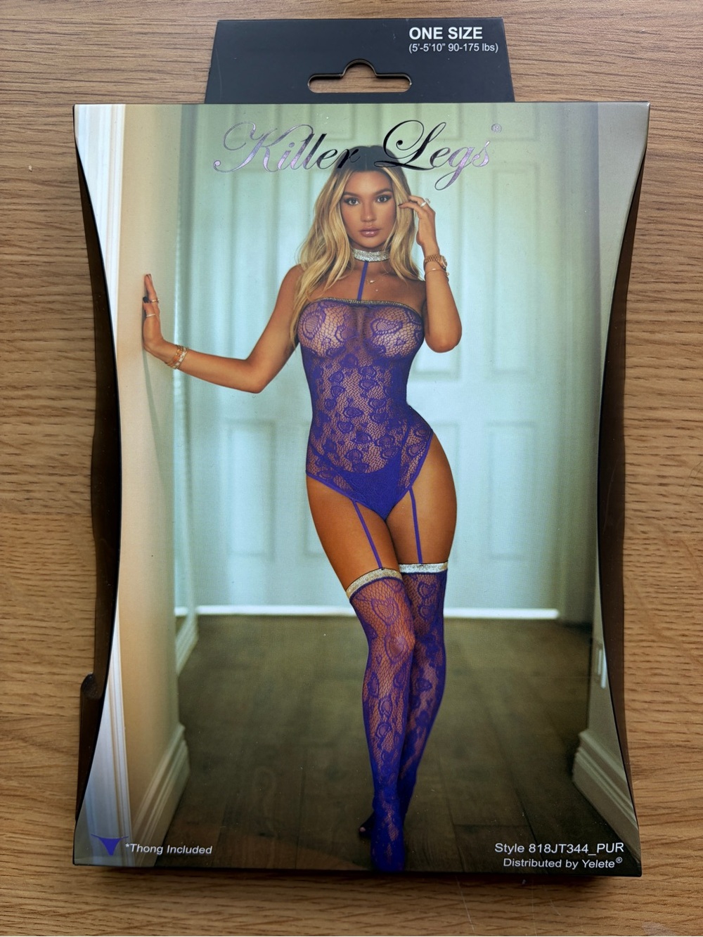 Killer Legs Purple Lace Garter Bodysuit